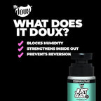 The Doux JUST GLAZE Silkening Blowout Primer – Anti-Frizz Heat Protectant for Hair with Keratin & Panthenol – Humidity Blocker for Blowouts & Silk Presses – Lightweight Formula, 4 oz