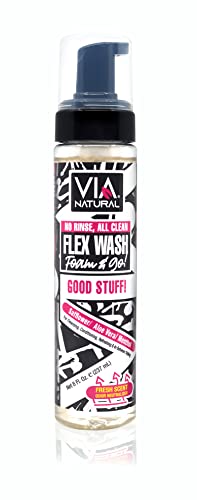Via Natural Freestyle Flex Haircare Mousse - Gentle, Nourishing Wash Foam & Go, 8oz