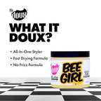 The Doux Bee Girl Honey Custard Curl Cream for Natural Curly Hair - Haircare with Honey, Aloe, Keratin, Vitamins, Moisturizer, Hydrating for Frizz Control, Moisture, Shine