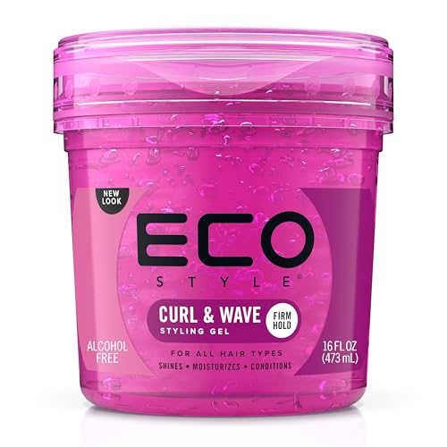 Ecoco Eco Style Hair Gel - Curl And Wave - Anti-Itch, Alcohol-Free Formula - Perfect Hold For Angled Or Tapered Sides - Ideal For Wavy Hair - No Flakes - Not Animal Tested - Moisturizes - 8 Oz