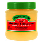 Three Flowers Brilliantine Solid Pomade – Classic Hair Pomade for Men, High Shine Hair Dressing for Smooth Sleek Styles, 3.25 oz