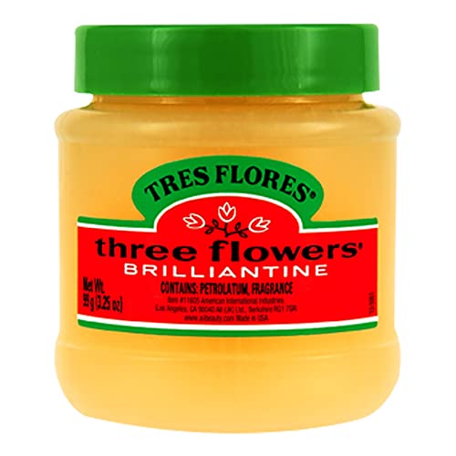 Three Flowers Brilliantine Solid Pomade – Classic Hair Pomade for Men, High Shine Hair Dressing for Smooth Sleek Styles, 3.25 oz