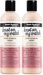 Aunt Jackie's Curls and Coils Knot On My Watch Coconut Shea Keratin Moisturizer, 24oz Large Family-Sized Pump Haircare, Instant Detangling Therapy for Natural Curls & Waves