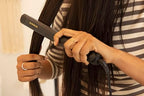 Andis 67695 Professional Curved Edge, 1-inch 450ºF High Heat Tourmaline Nano-Ceramic Hair Flat Iron with Dual Voltage and Auto Shut-Off - Frizz-Free Ceramic Hair Straightener - Black/Gold