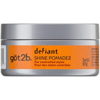 got2b Defiant Shine Pomade, 2 Fl Oz, High Shine Hair Styling Pomade for Men and Women, Creates Texture, Control & Light Hold, Tames Unruly Hair, Suitable for Short to Medium Styles