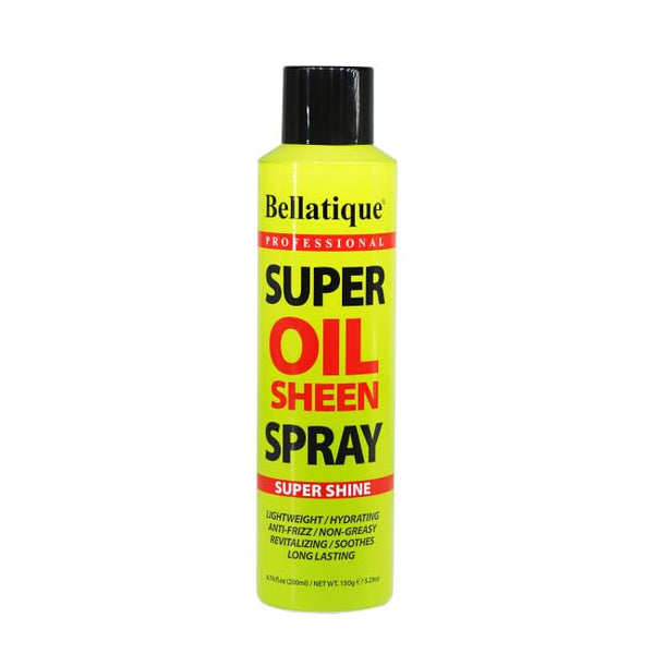 Bellatique Super Oil Sheen Spray (6.76 oz) – Haircare for Normal Hair, Super Shine, Lightweight, Hydrating, Anti-Frizz, Non-Greasy, Revitalizing, Soothing, Long-Lasting, Deep Conditioning, Strengtheni