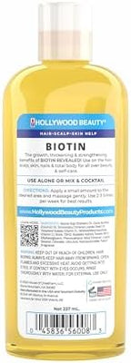 Hollywood Beauty Biotin Hair Oil - 8 fl oz Daily Lightweight Hydrating Moisturizer, Nourishing Haircare Treatment for Hair, Scalp, Skin