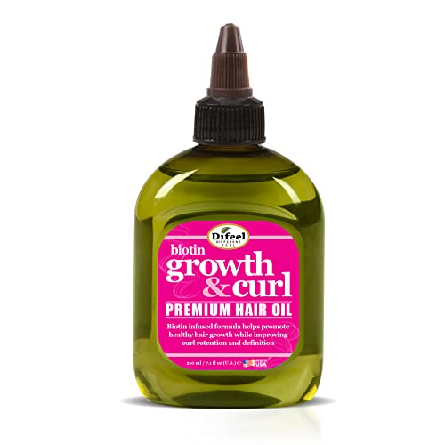 Difeel Growth & Curl Biotin Premium Hair Oil 8 oz., Curly Hair