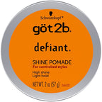 got2b Defiant Shine Pomade, 2 Fl Oz, High Shine Hair Styling Pomade for Men and Women, Creates Texture, Control & Light Hold, Tames Unruly Hair, Suitable for Short to Medium Styles