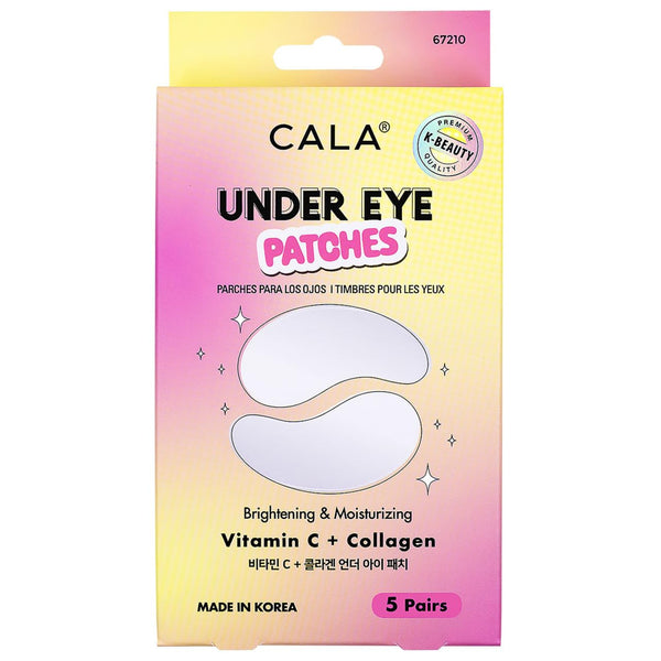 CALA Vitamin C + Collagen Under Eye Patches, Glowing Rejuvenated Anti-Wrinkle Depuff Collagen Eye Treatments, Brightening Hydrating Masks to Depuff & Hydrate, 5 Pairs, 10-15 Min Use, Glowing Eye Treatments