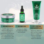 Clubman Pinaud 3-in-1 Beard Kit – Includes Conditioner, Beard Oil and Balm, Starter Kit for Men