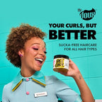 The Doux Bee Girl Honey Custard Curl Cream for Natural Curly Hair - Haircare with Honey, Aloe, Keratin, Vitamins, Moisturizer, Hydrating for Frizz Control, Moisture, Shine