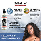 BELLATIQUE Lace Melting Spray (8.45 oz) - Maximum Hold. Flawless Edges, Quick & Easy, Fast Drying, Humidity Resistant, Sweat Resistant, All Day Hold, Quick Drying, Flake Free, Easily Removed.