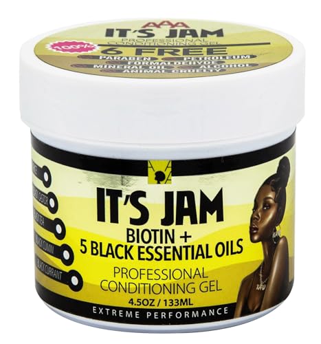 It's Jam Professional Conditioning Gel With Biotin + 5 Black Essential Oils 4.5 Oz (Pack of 1)