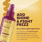 Eco Style Texture Edit Kurvy Shine Lightweight Haircare Gel Cream - 6 oz, Frizz Control, Rich Nutrients, Moisture for Type 2a-2c Wavy & Curly Hair