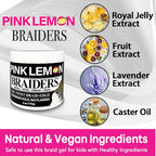 PINK LEMON Braiding Gel (5 oz) - Maximum Hold, No Flaking, Long Lasting Hold, High Shine. For Micro, Inter, Dread, Faux, Loc, Twist, Braid, Edge.