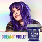 Punky Violet Semi Permanent Hair Color – Vegan, Cruelty-Free Conditioning Violet Hair Dye for Bleached & Pre-Lightened Hairs Lasts 35 Washes, 3.5 fl oz
