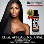 BELLATIQUE Lace Glue Spray - Extreme Hold. Edges Appear Natural, Humidity Resistant, Sweat Resistant, All Day Hold, Quick Drying, Flake Free, Easily Removed, Quick & Easy. (3 oz)