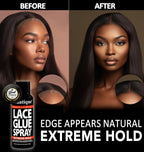 BELLATIQUE Lace Glue Spray - Extreme Hold. Edges Appear Natural, Humidity Resistant, Sweat Resistant, All Day Hold, Quick Drying, Flake Free, Easily Removed, Quick & Easy. (3 oz)