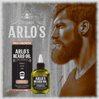 Arlo's Pro Growth Beard Oil - Scented Sandalwood Leather Fragrance, 2.5 oz, Hair Care Product for Silky Beard, Aroma-Infused to Promote Growth