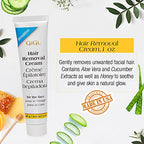 GiGi Gentle Sensitive Skin Hair Removal Kit - 1 Oz Face Hair Removal Cream, 0.5 Oz Slow Grow Soothing Cream for Body Care, Flawless Results