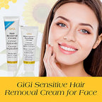 GiGi Gentle Sensitive Skin Hair Removal Kit - 1 Oz Face Hair Removal Cream, 0.5 Oz Slow Grow Soothing Cream for Body Care, Flawless Results