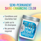 Punky Colour Semi Permanent Hair Color – Conditioning Blue Hair Dye for Vibrant Blue Hairs, Vegan, Cruelty-Free, Lasts up to 35 Washes, 3.5 oz