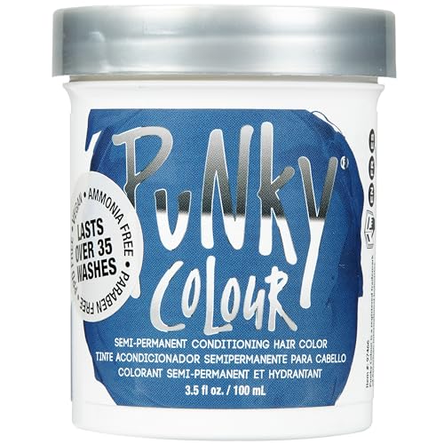 Punky Midnight Blue Semi Permanent Hair Color - Vegan & Cruelty-Free Conditioning Hair Dye, Lasts Up to 35 Washes, 3.5 fl oz