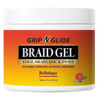 BELLATIQUE GRIP N GLIDE Braiding Gel Maximum Hold for LOC & Twist - No Flaking, No Whitening, Fast Drying, High Shine, Cool & Refreshing, Long Lasting Hold (15 oz)