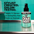 The Doux DOUX DROPS Bonding Polish Spray – Anti-Humidity Hair Smoother & Heat Protectant for Curly Hair – Silkening Bonding Oil with Vitamin E, Baobab & Jojoba, 4 oz