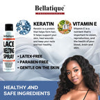 Bellatique Lace Melting Spray (6.67 oz) - Maximum Hold. Flawless Edges, Quick & Easy, Fast Drying, Humidity Resistant, Sweat Resistant, All Day Hold, Quick Drying, Flake Free, Easily Removed.