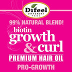 Difeel Growth & Curl Biotin Premium Hair Oil 8 oz., Curly Hair