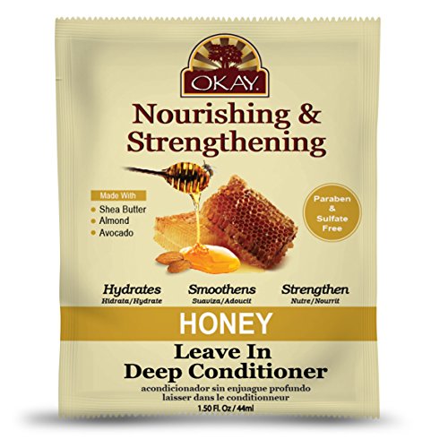 Okay Honey & Almond Hydrating Nourishing Leave-In Conditioner (1.5oz Single Item) - Haircare Moisturizer with Vitamins, Antibacterial, Frizz-Control, Sulfate-Silicone-Paraben-Free for Adult Dry Hair, 
