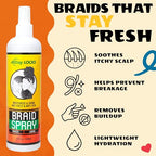 ALLDAY LOCKS Braid Spray Moisturizer - 12 oz Lightweight Frizz-Control Daily Haircare Foam for Braids, Dreadlocks, Hydrating Treatment for Women to Alleviate Itchy Dry Scalp, Moisturizing
