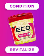 Ecoco Eco Style Gel - Argan Oil - 100% Pure Olive Oil - Promotes Healthy Hair - Nourishes And Repairs Hair - Long-Lasting Shine - 10/10 Maximum Hold - Tames Frizzy Hair - For All Hair Types - 16 Oz