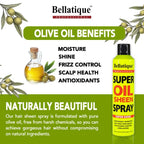 BELLATIQUE Super Oil Sheen Spray (14.88 oz) - Haircare Product with Super Shine, Lightweight, Hydrating, Anti-Frizz, Non-Greasy, Revitalizing, Soothing, Long-Lasting, Deep Conditioning, Strengthening,