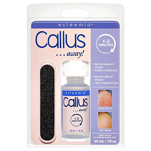 Esteemia Foot Callus Remover Gel with Free Foot File - Clamshell, Callus Remover for Feet, Smooths Thick Calluses, Pedicure At Home Spa Kit