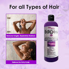 Hicks Edges Haircare Cleanser, Conditioner, and Moisturizer - Hydrating Natural Hair and Scalp Conditioning Shampoo with Lilac, 16 oz