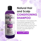 Hicks Edges Haircare Cleanser, Conditioner, and Moisturizer - Hydrating Natural Hair and Scalp Conditioning Shampoo with Lilac, 16 oz