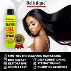 Bellatique Super Oil Sheen Spray (6.76 oz) – Haircare for Normal Hair, Super Shine, Lightweight, Hydrating, Anti-Frizz, Non-Greasy, Revitalizing, Soothing, Long-Lasting, Deep Conditioning, Strengtheni