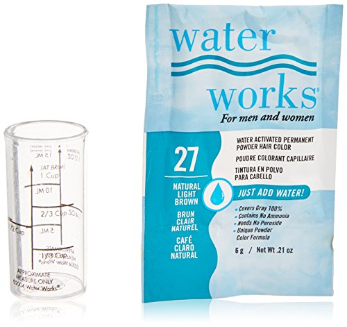Water Works Water Activated Permanent Powder Hair Color for Men and Women, #27 Natural Light Brown