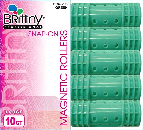 Brittny Snap-on Magnetic Rollers - Green 10 Count, Large (Pack of 1)