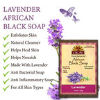 African Black Soap with Lavender | For All Skin Types | Cleanses and Exfoliates | Nourishes and Heals | Free of Parabens, Silicones, Sulfates | 5.5 oz