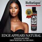 BELLATIQUE Unisex Haircare Lace Glue Spray (6.76 oz) - Extreme All Day Hold, Natural-Looking Edges, Humidity Resistant, Sweat Resistant, Quick Drying, Flake Free, Easy Removal