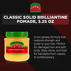 Three Flowers Brilliantine Solid Pomade – Classic Hair Pomade for Men, High Shine Hair Dressing for Smooth Sleek Styles, 3.25 oz