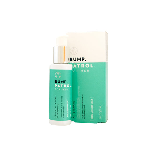 Bump Patrol For Her Calm Hydrating Green Tea Aftershave Gel - Women's Sensitive Skin Body Care Treatment, Wax & Shave Support, 2 fl oz Rose & Lavender Formula (Single Item)