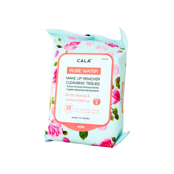 CALA Rosewater Micellar Cleansing Tissues Cleanser - 30 Sheets, Daily Hydrating, Soothing Wipes for Smooth, Radiant Complexion, Gentle on All Skin Types, Boosts Moisture