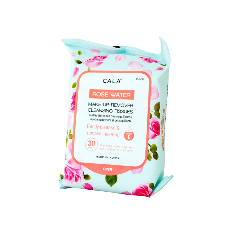 CALA Rosewater Micellar Cleansing Tissues Cleanser - 30 Sheets, Daily Hydrating, Soothing Wipes for Smooth, Radiant Complexion, Gentle on All Skin Types, Boosts Moisture