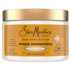 SheaMoisture Deeply Hydrating Body Butter Moisturizer - Raw Shea Butter, Argan Oil, Pro-Ceramides, Smooth Single Item for Dry Skin, 48H Rich Hydration, 11.5 oz