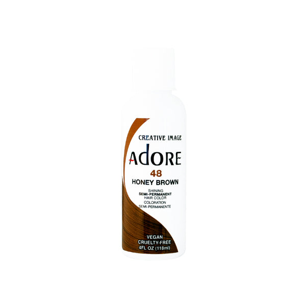 Adore Semi Permanent Hair Color (048 Honey Brown) | Vegan & Cruelty-Free Brown Hair Dye | No Ammonia, No Peroxide, No Alcohol | 4 Fl Oz (Pack of 1)